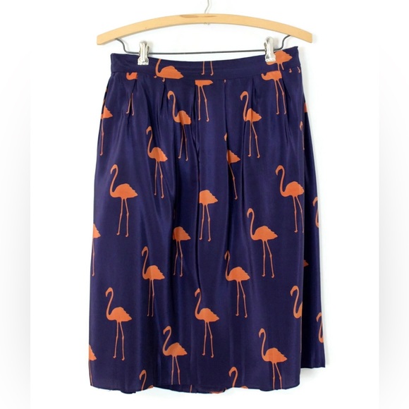 Charlotte Taylor Pink Flamingo Pleated Skirt Anthropologie Stilt Strider - Picture 8 of 8